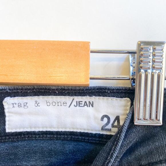 Rag & Bone Black Raw Hem Ankle Jeans‎ - Picture 3 of 6